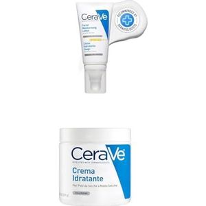 CeraVe: 2x Crème Visage Hydratante SPF50 Protection UVA/UVB pour Peaux Normales à Sèches (52ml) + 1x Baume Hydratant Visage & Corps pour Peaux Sèches à Très Sèches (562ml)