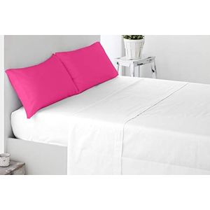 Miracle Home Zachte en comfortabele kussensloop, tweedelig, katoen, 50% polyester, fuchsia, 135 cm