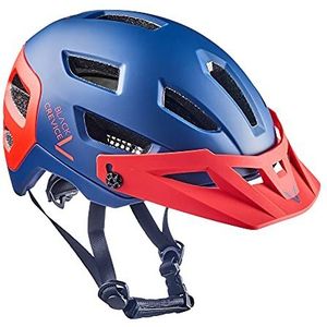 Black Crevice MTB fietshelm fietshelm MTB helm unisex volwassenen, blauw/rood, S/M (54-58 cm)