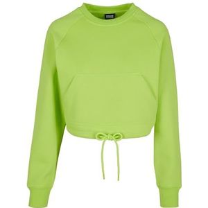 Urban Classics Trui Dames Oversized Shorts Raglan Crew Sweatshirt, Geel (Frozen Yellow 01494), Small Vrouwen, Lichtgeel