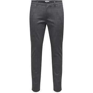 ONLY & SONS Onsmark Slim Check 020933 chinobroek voor heren, Halfkop