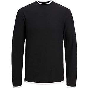 Jack & Jones Junior Jortwinn Knit Crew Neck Jnr gebreide trui voor jongens, zwart.