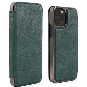 Greenwich Black Alcantara beschermhoes voor iPhone 13 Pro, compatibel met MagSafe, saliegroen