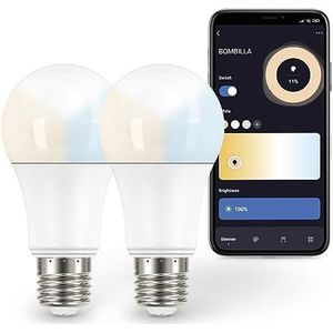 Garza ® Smarthome 2 stuks LED standaard draadloze E27 LED-lampen, instelbaar neutraal wit licht met programmeerbare dimschakeling, compatibel met Amazon Alexa en Google Home