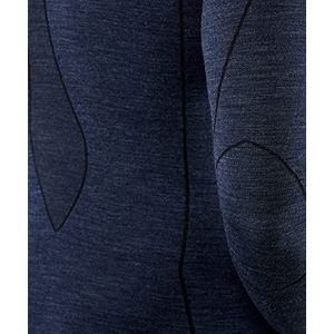FALKE Wool Tech. Sportbovenstuk, met ritssluiting, lange mouwen, voor heren, ondergoed, thermo, merinowol, zwart, grijs, blauw, marineblauw, voor wandelen, skiën, snowboarden, 1 stuk, blauw (Dark Night 6177)