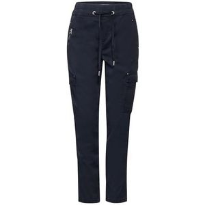 Street One Pantalon de jogging cargo pour femme, bleu foncé, 34