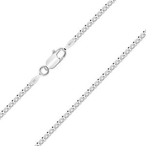 Planetys - Jaseron schakelketting 2 mm zilver 925/1000 gerhodineerd 40-45-50-55-60-65-70 cm, Sterling Zilver, Zonder steen