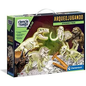 Clementoni - Archeoplay roofdieren en dammen - wetenschappelijk spel voor het graven en monteren van dinosaurussen vanaf 7 jaar, Spaans speelgoed (55110)