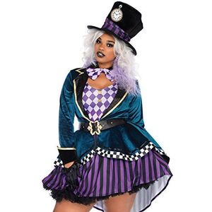 Leg Avenue - Delightful Hatter Adult Size Kostuum, meerkleurig, maat: 1X-2X (EUR 48-52)