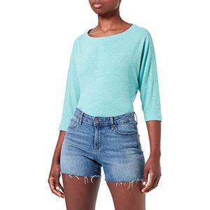 s.Oliver Dames T-shirt, 3/4 mouwen, turquoise, maat 34, Turkoois