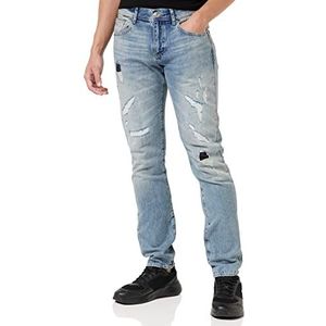 ARMANI EXCHANGE 100% katoen, lichtblauw, lichte snor, herenjeans, Indigo Denim