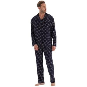 Dagi Viscose pyjama voor heren, marineblauw, XL, marineblauw, XL, Navy Blauw