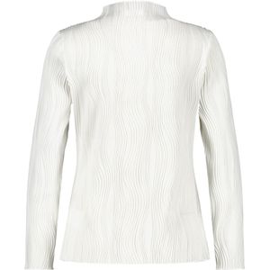Langarm Strukturshirt mit Stehkragen, Weiss 40
