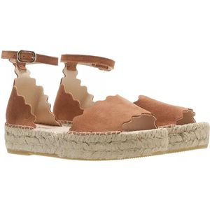 Riemchen Sandalen braun Espadrille 42