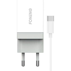 Foneng Fast charger 1x USB K210 + USB Type C cable 1m