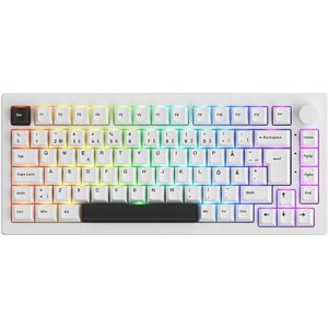 Akkogear 5075B Plus-S Black on White - V3 Yellow Pro - Gaming Tastaturen - ohne Numpad - Universal - Weiss
