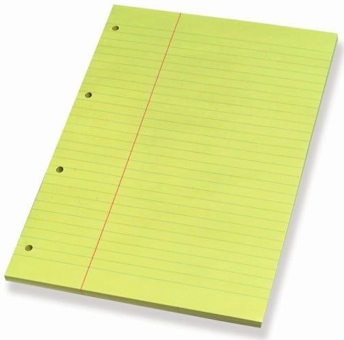 Bantex Legal Pad Yellow A4 W/Margin