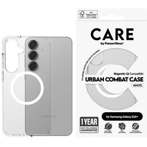 CARE by PanzerGlass Flagship Case Transparent Urban Combat w. White QI Compatible Samsung Galaxy S25+