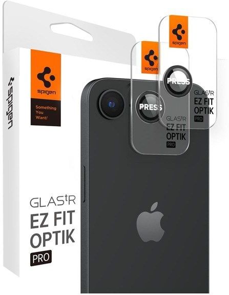 Spigen Glass tR EZ Fit Optik Pro 2 Pack - Black - iPhone 16e