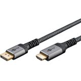 Pro Displayport 1.2 - HDMI 2.0 Sleeved - Display Kabel - 5m - Schwarz