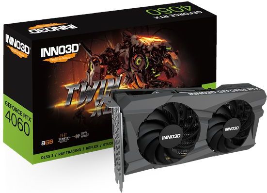 Inno3D GeForce RTX 4060 Twin X2 V2 - 8GB GDDR6 RAM - Grafikkarte