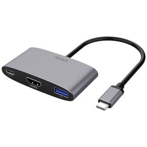 Deltaco USB-C till HDMI/USB A adapter 4K 60Hz US