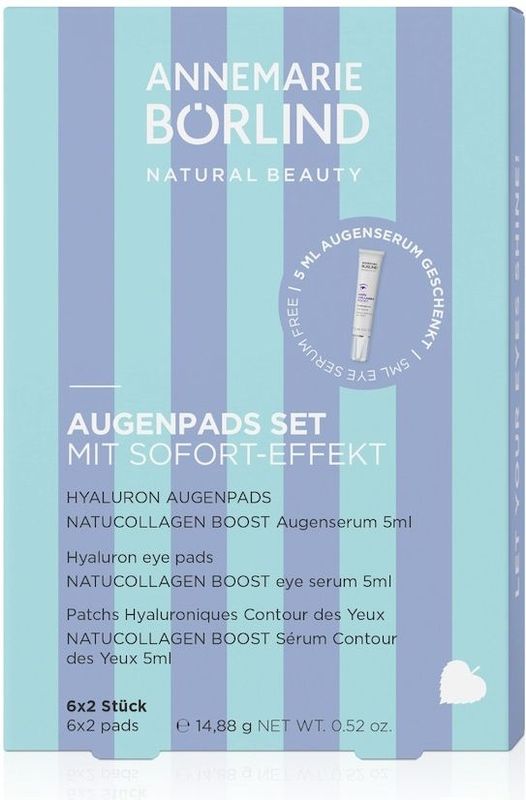 Oogpads Set - Hyaluron - Vegan - 6 x 2 Oogpads en 1 Serum 5 ml