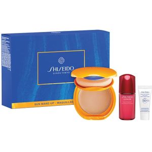 Shiseido - Tanning Compact Foundation - Make-up Set - Honey - SPF10, Waterbestendig, Inclusief Serum en Crème