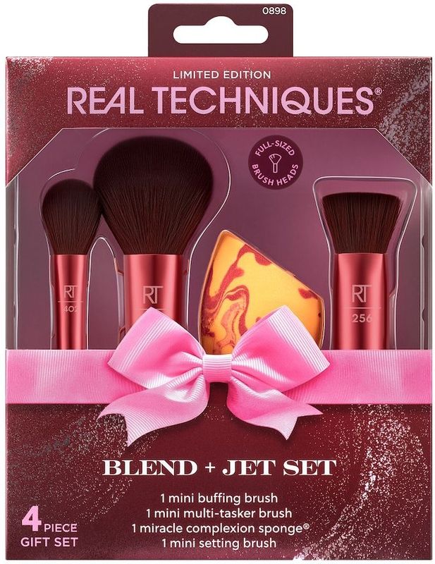 Real Techniques - Blend + Jet Set - Mini Make-up Borstelset - Inclusief Miracle Complexion Spons