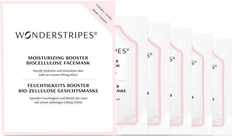 Wonderstripes - Hyaluron Moisturizing Booster - Gezichtsmaskers - Bio-Cellulose - 5 Stuks
