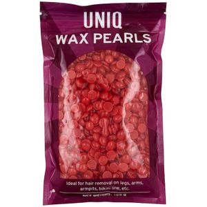 UNIQ Wax Pearls 100G Scheermesjes & Ontharingstools 100 g Donkerrood