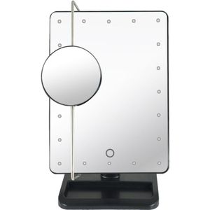 UNIQ Hollywoord klassieke cosmetische spiegel met LED -licht en vergroting Make-up spiegels Zwart