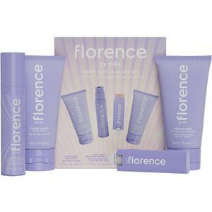 florence by mills - Happy Days - Skincare Set - 50 ml Clean Magic Face Wash + 15 ml Look Alive Brightening Eye Cream + 50 ml Dreamy Dew Facial Moisturizer + 4,5 g Oh Whale! Lip Balm
