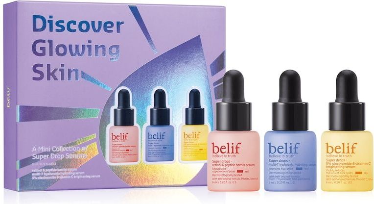 belif - Super Drops Discover Glow Skin Kit - Gezichtsserum - 3 st