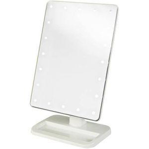 UNIQ Hollywoord klassieke cosmetische spiegel met LED -licht en vergroting Make-up spiegels Wit