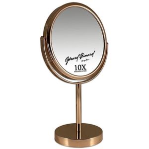 Metalen make-up spiegel Rosé Goud/Goud - 10x vergroting 18cmØ