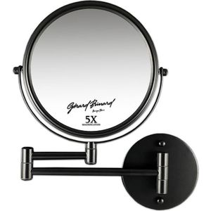 Make-up wandspiegel knikarm mat zwart - 5x of (7x 10x) vergroting 20cmØ