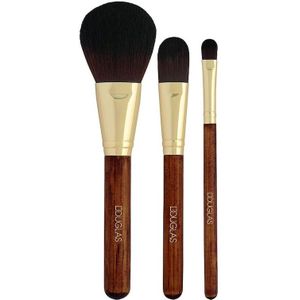 Douglas Collection - Classic Brush Set - Make-up Kwasten - Zwart - Veganistisch, 3 Stuks