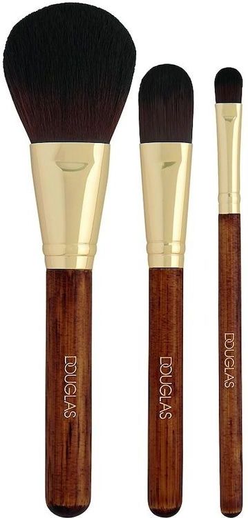 Douglas Collection - Classic Brush Set - Make-up Kwasten - Zwart - Veganistisch, 3 Stuks