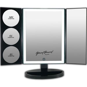 GROTE, Drieluik LED make-up spiegel touch knop en dimmer 1, 3, 5 en 10 maal vergroting inclusief usb kabel, spiegels