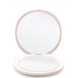 UNIQ Compacte dubbelzijdige reisspiegel met LED-lichten Make-up spiegels roze