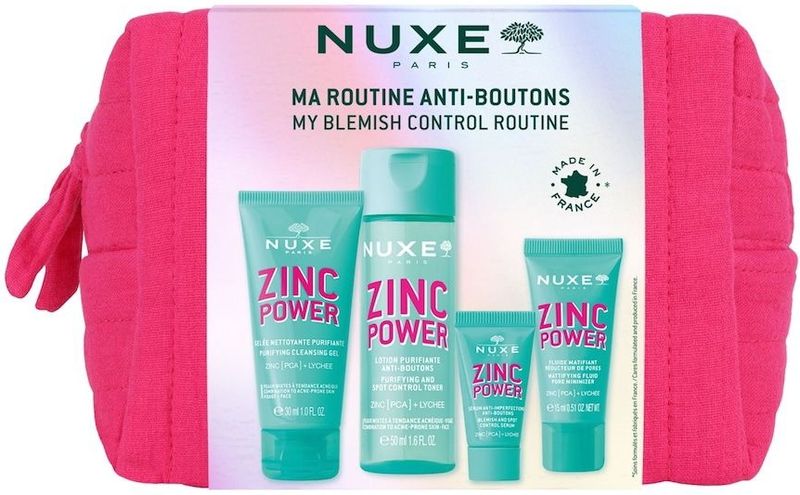 NUXE - Zinc Power - Huidverzorgingsset - 4 Stappen - Voor Gecombineerde en Vette Huid