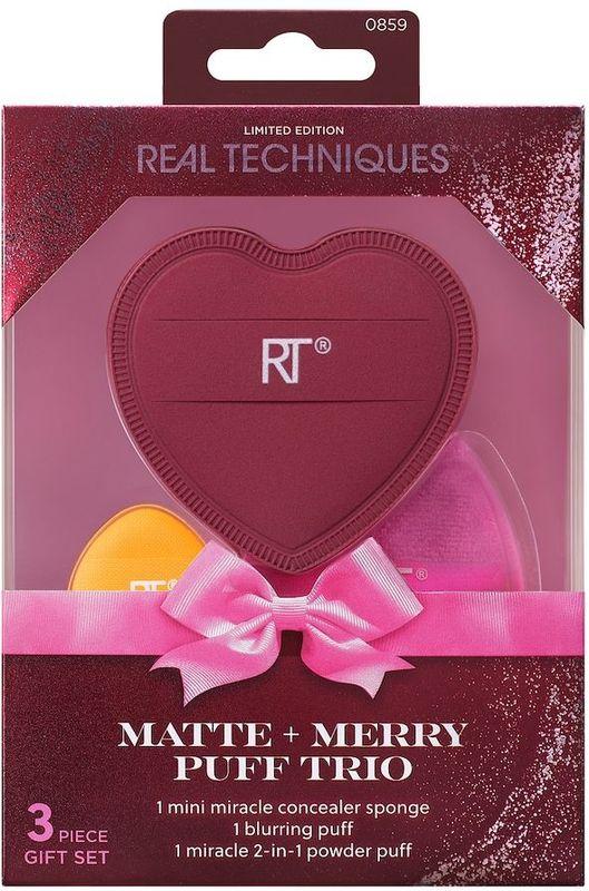 Real Techniques - Matte + Merry Puff Trio - Applicatoren Set - 3 st