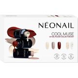 Cool Muse Collection Set - Gellak - Crème - Taupegrijs - Rood - 3 x 3 ml - Nail Stickers Metallic Silver