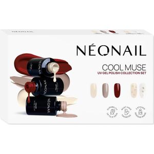 Cool Muse Collection Set - Gellak - Crème - Taupegrijs - Rood - 3 x 3 ml - Nail Stickers Metallic Silver