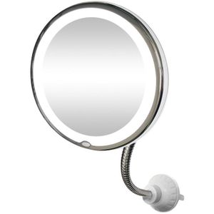 UNIQ Flexibele cosmetische spiegel met LED -licht en 10 keer vergroting Make-up spiegels Wit