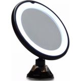 UNIQ Zuigbeker cosmetische spiegel met LED -licht en 10x vergroting Make-up spiegels Zwart