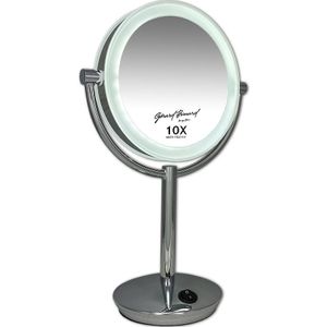 Verlichte make up spiegel LED spiegel incl. batterij & USB kabel - 10x vergroting - Ø19cm spiegels