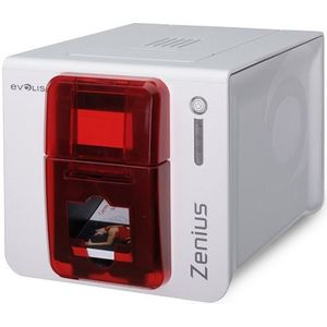 Evolis Zenius Expert, enkelzijdig, 300 dpi, USB / Ethernet, rood