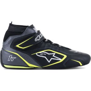 Alpinestars Tech-1 T V3 Schuhe FIA Black Cool Gray Yellow Fluo, Größe: 8.5